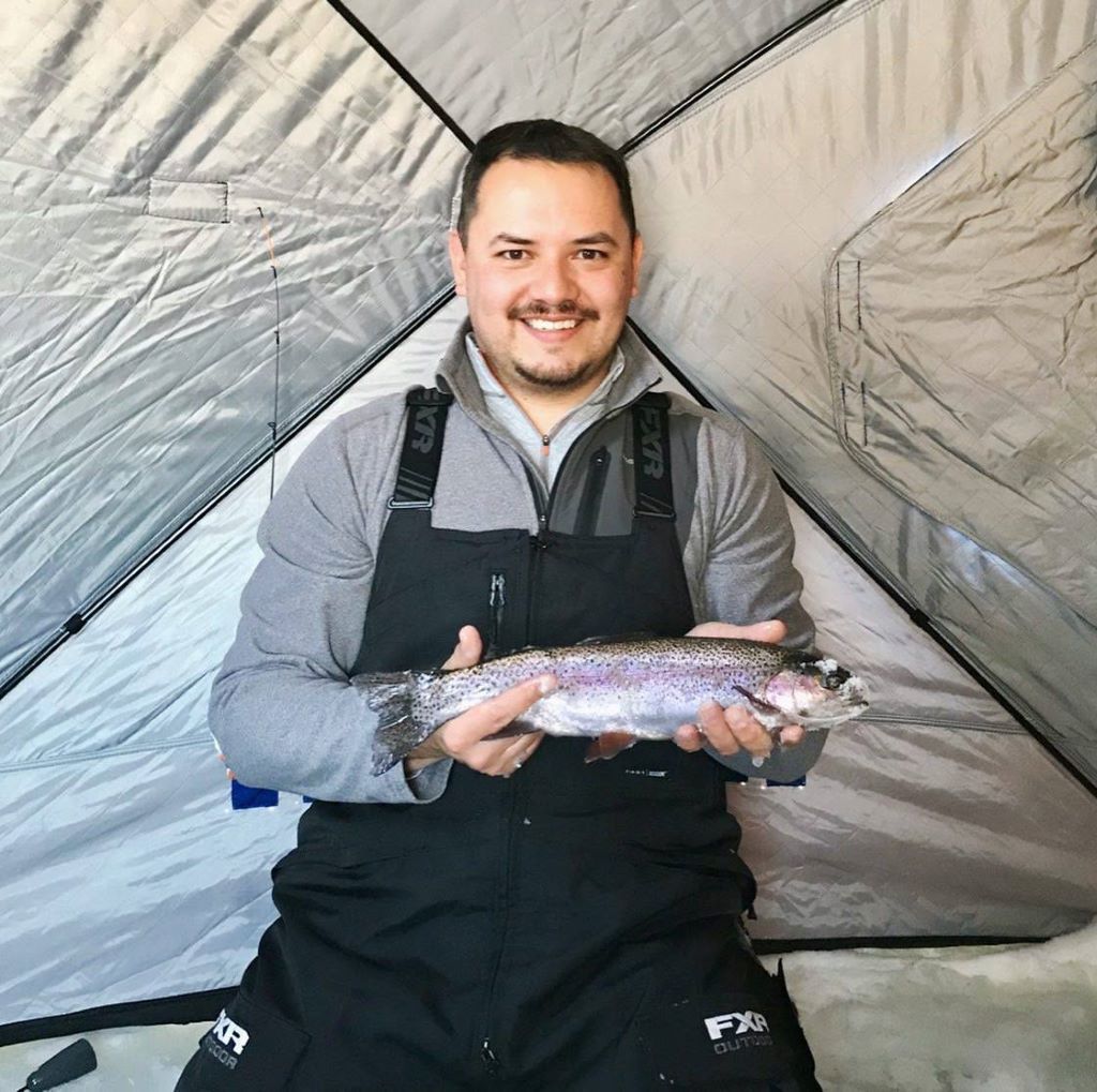 rainbow trout caught while ice fishing
